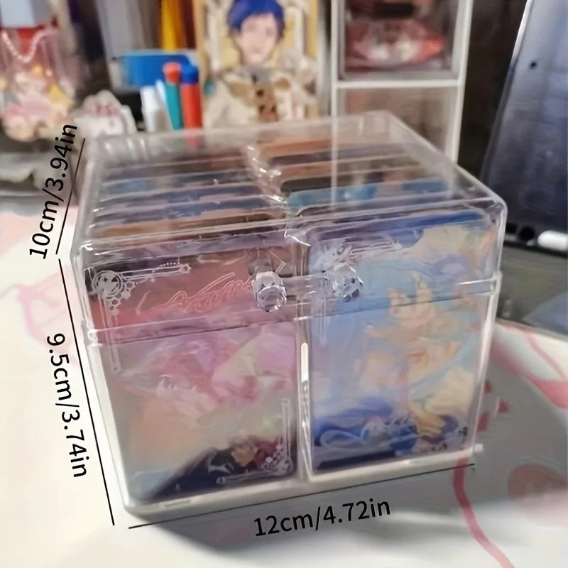 Transparent Card Box – Holds 400 Cards, 2 Sections