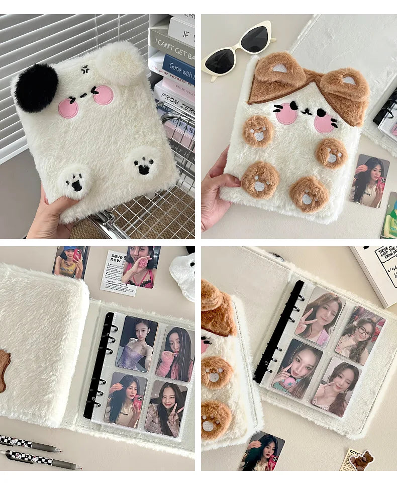 Plush Kpop Binder – A6 Dog/Cat Album Notebook