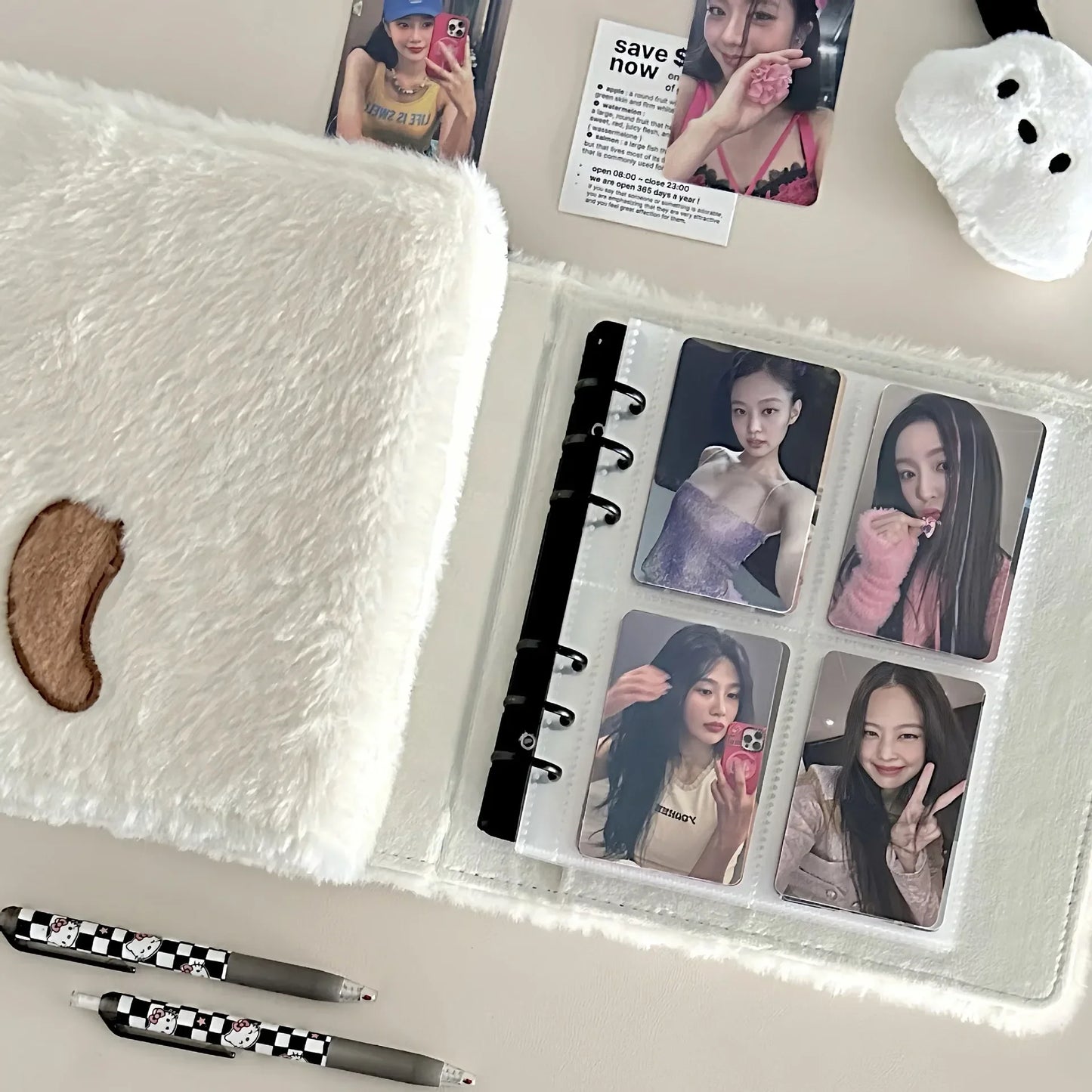 Plush Kpop Binder – A6 Dog/Cat Album Notebook