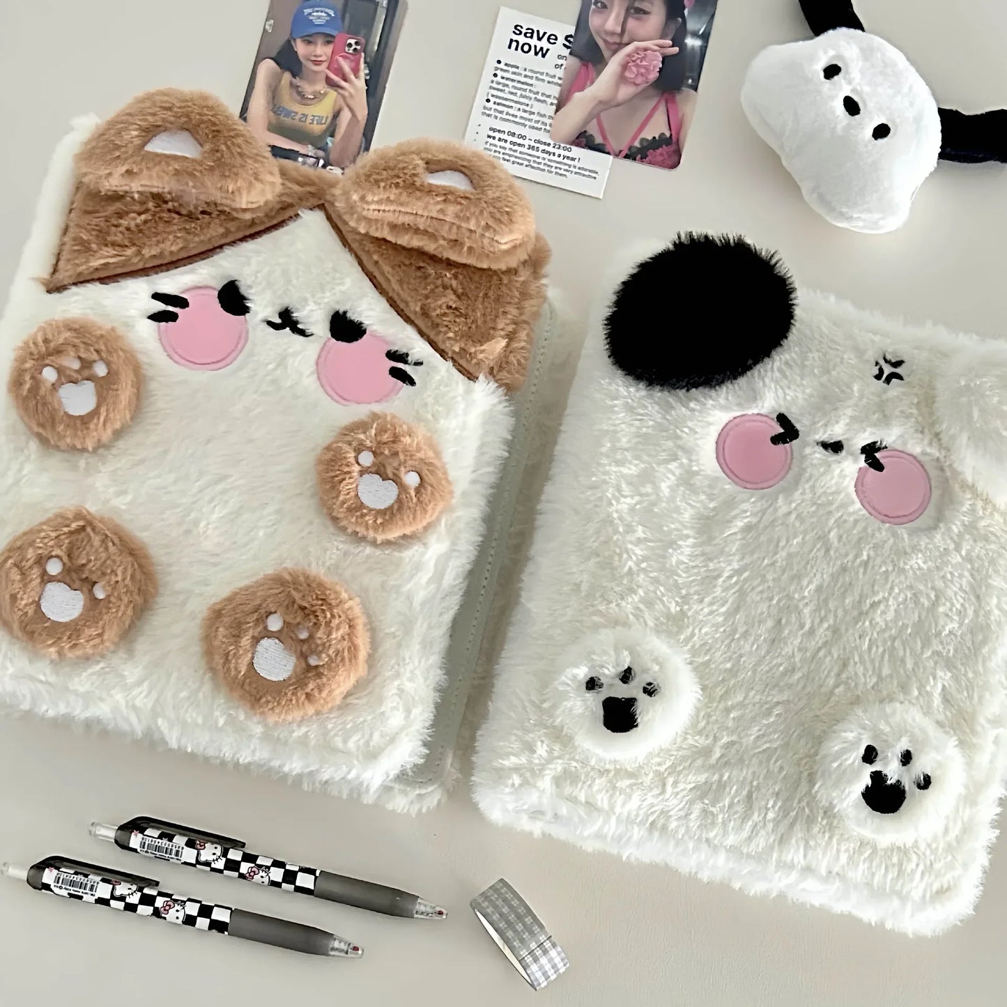 Plush Kpop Binder – A6 Dog/Cat Album Notebook