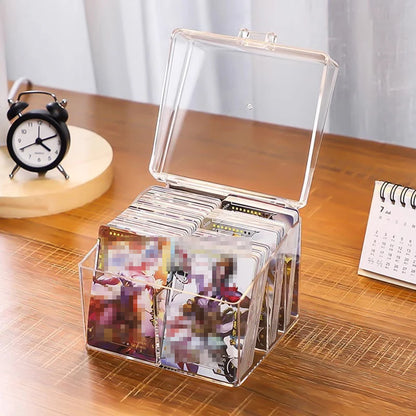 Transparent Card Box – Holds 400 Cards, 2 Sections